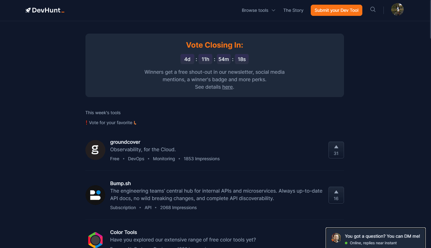 DevHunt  screenshot 1