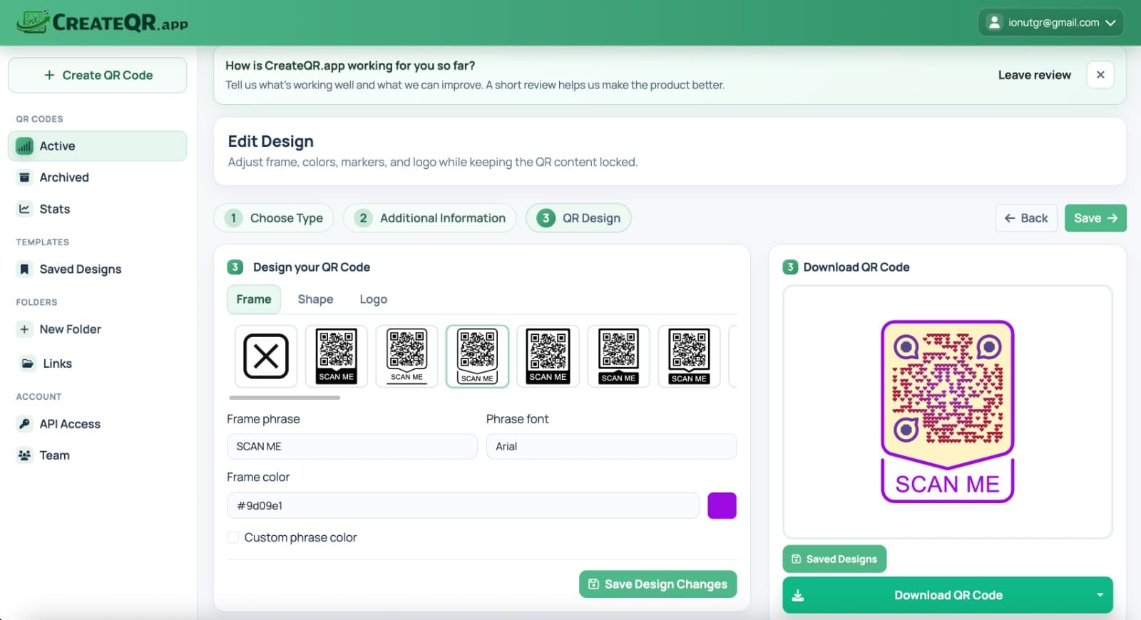 CreateQR screenshot 1